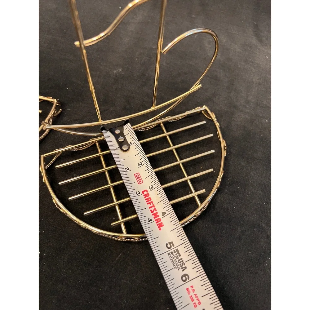 HOMCO Gold Metal Wire Shelf | Set of 2 | Cottage Grandma Bow Y2K